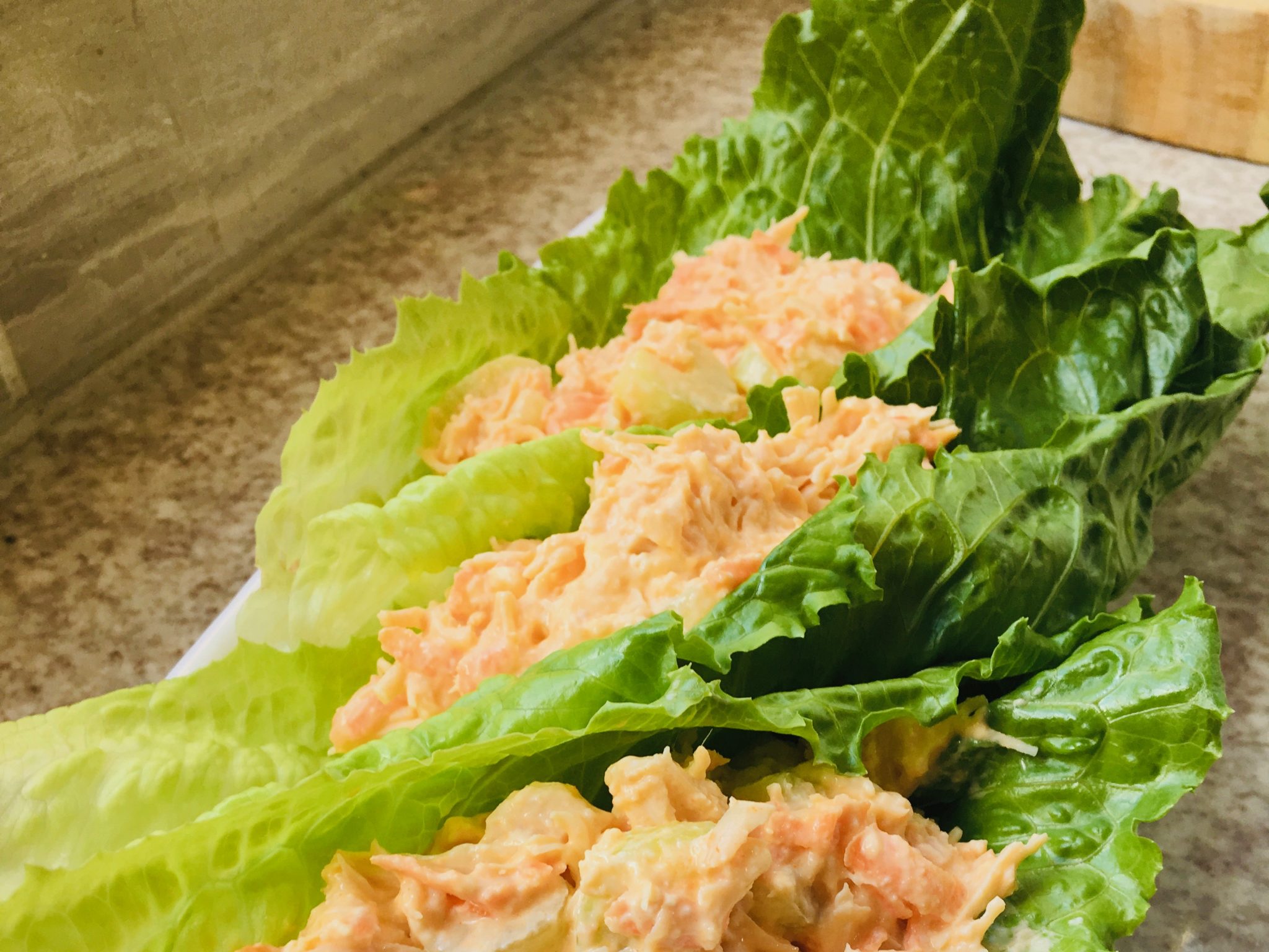 Buffalo Chicken Salad Lettuce Wraps