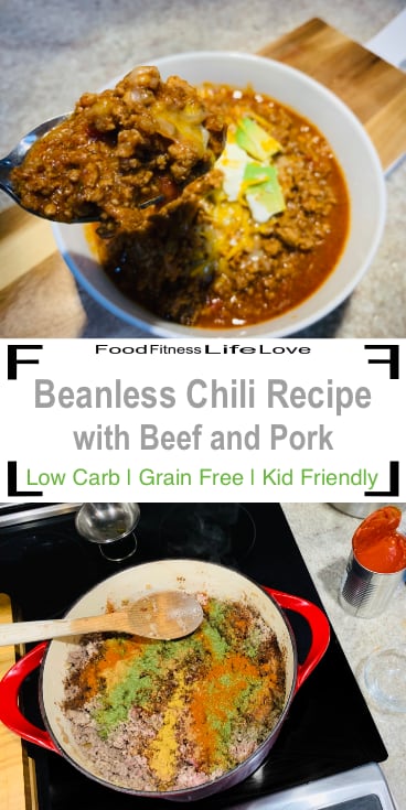 Beanless Chili Recipe Pin