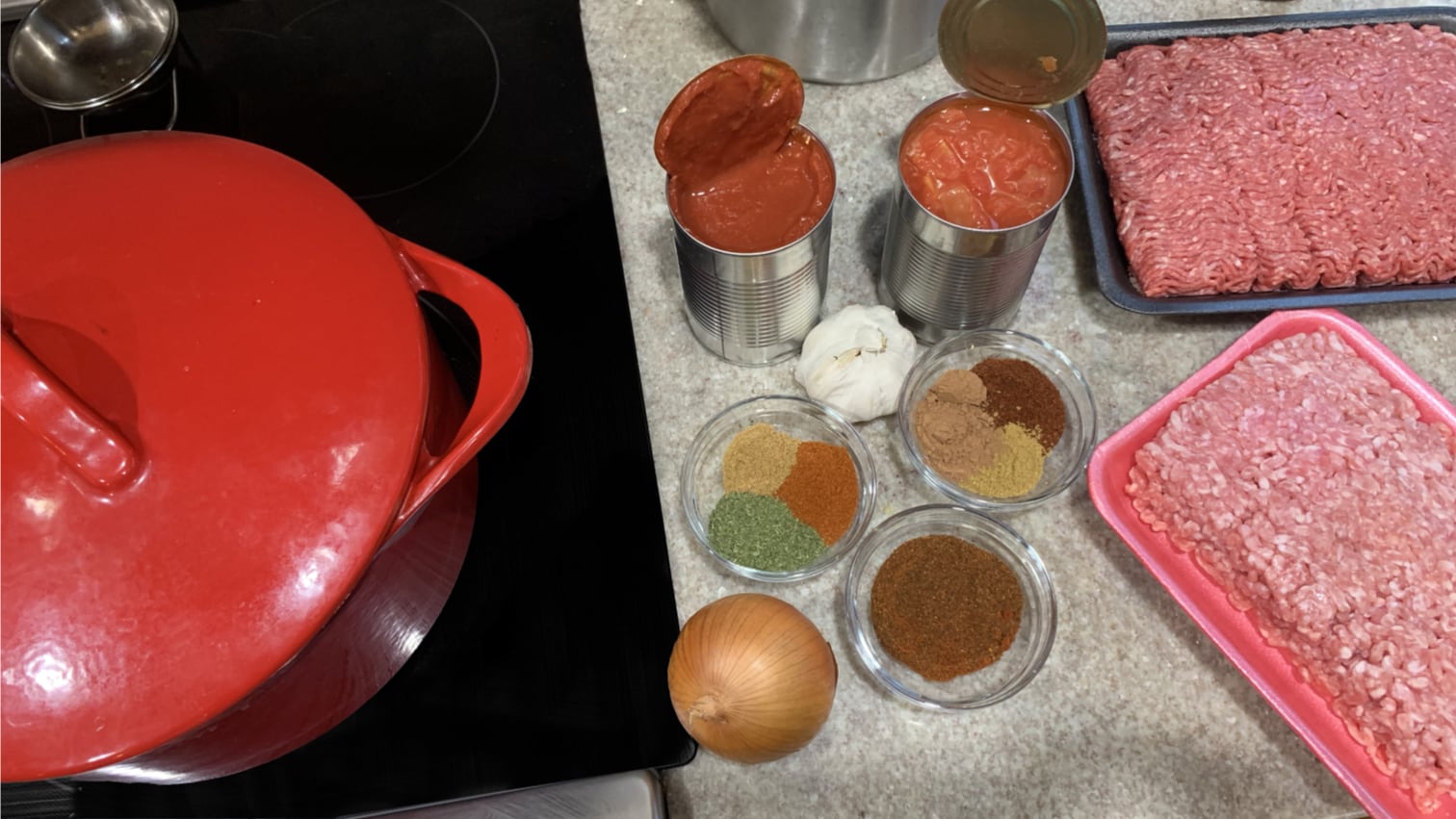 Spices, Meat and Tomato Sauce