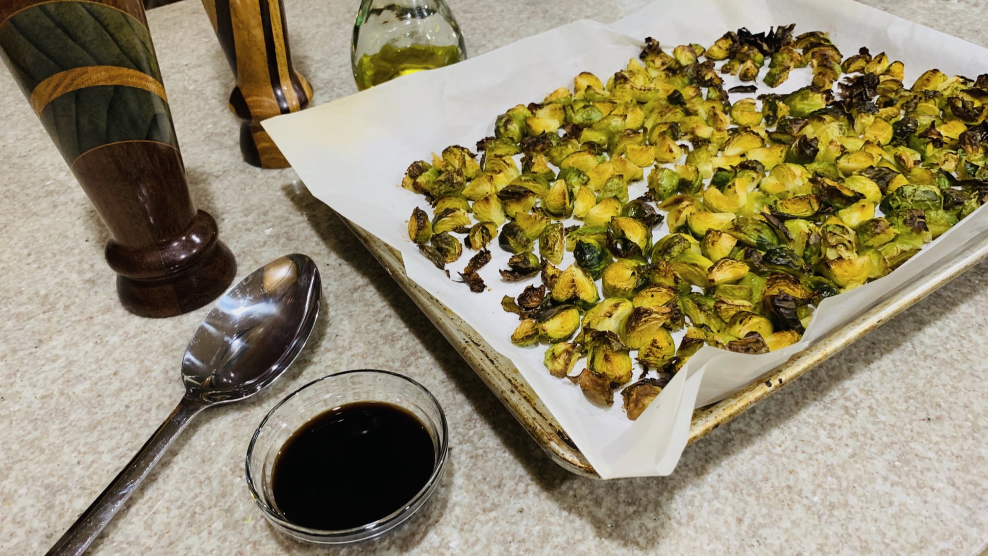 Roasted Brussel Sprouts with Balsamic Vinegar