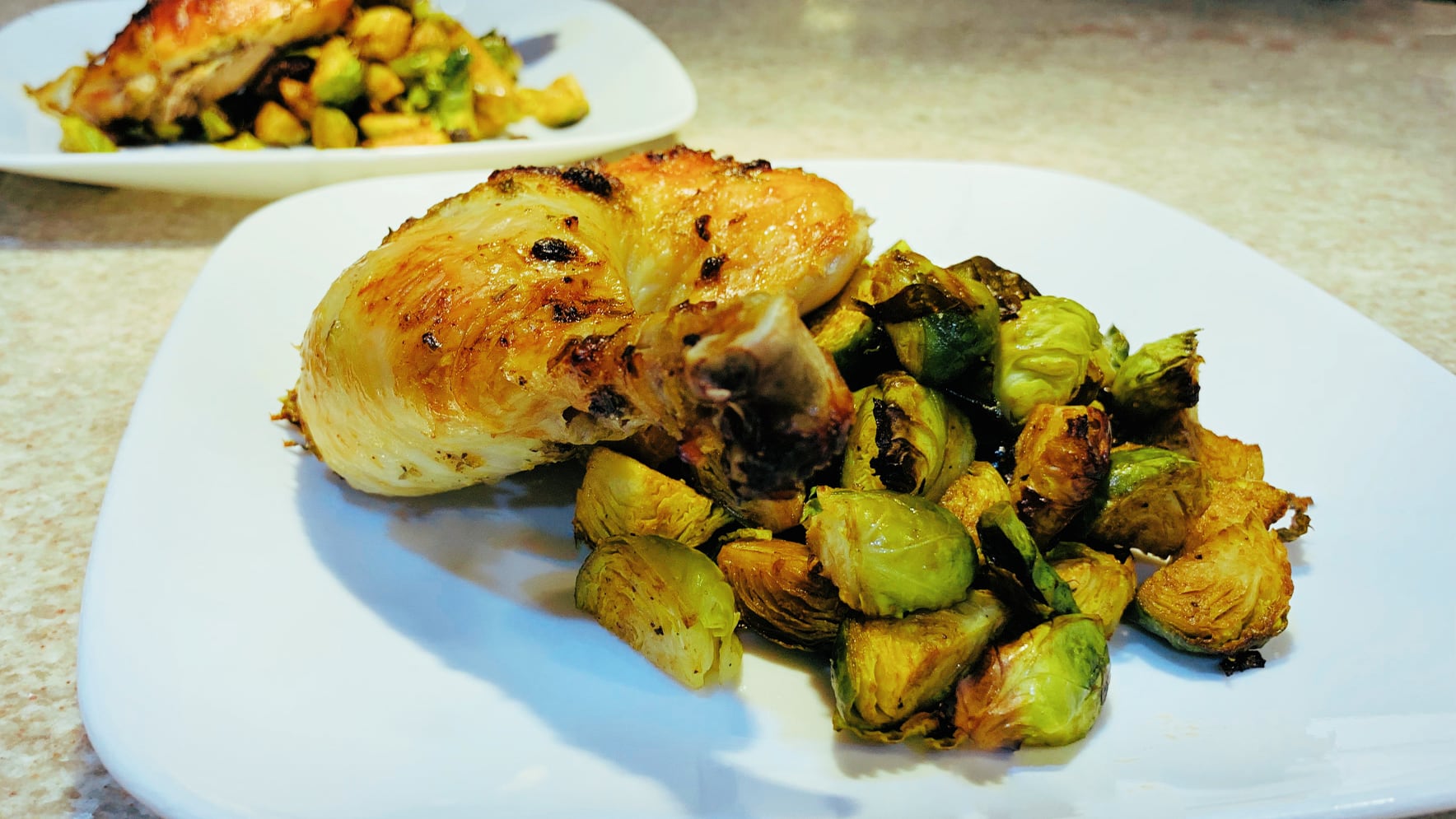 Balsamic Roasted Brussel Sprouts with Chicken