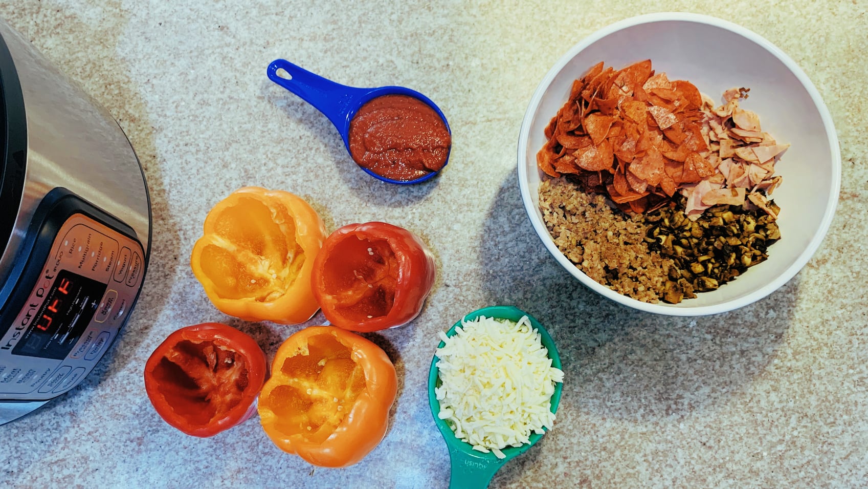 Instant Pot Meat Lover's Pizza Stuffed Peppers