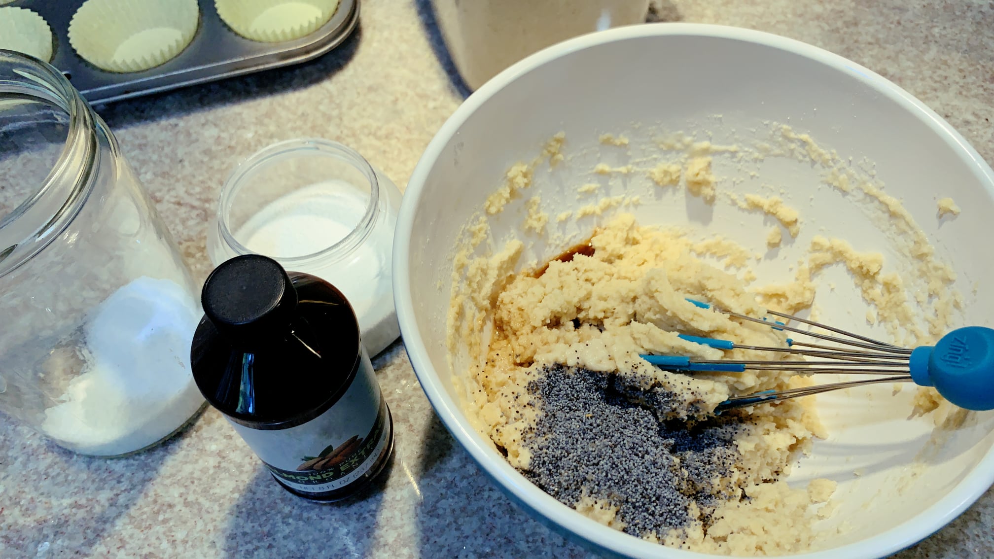 Almond Poppy Seed Muffin Batter
