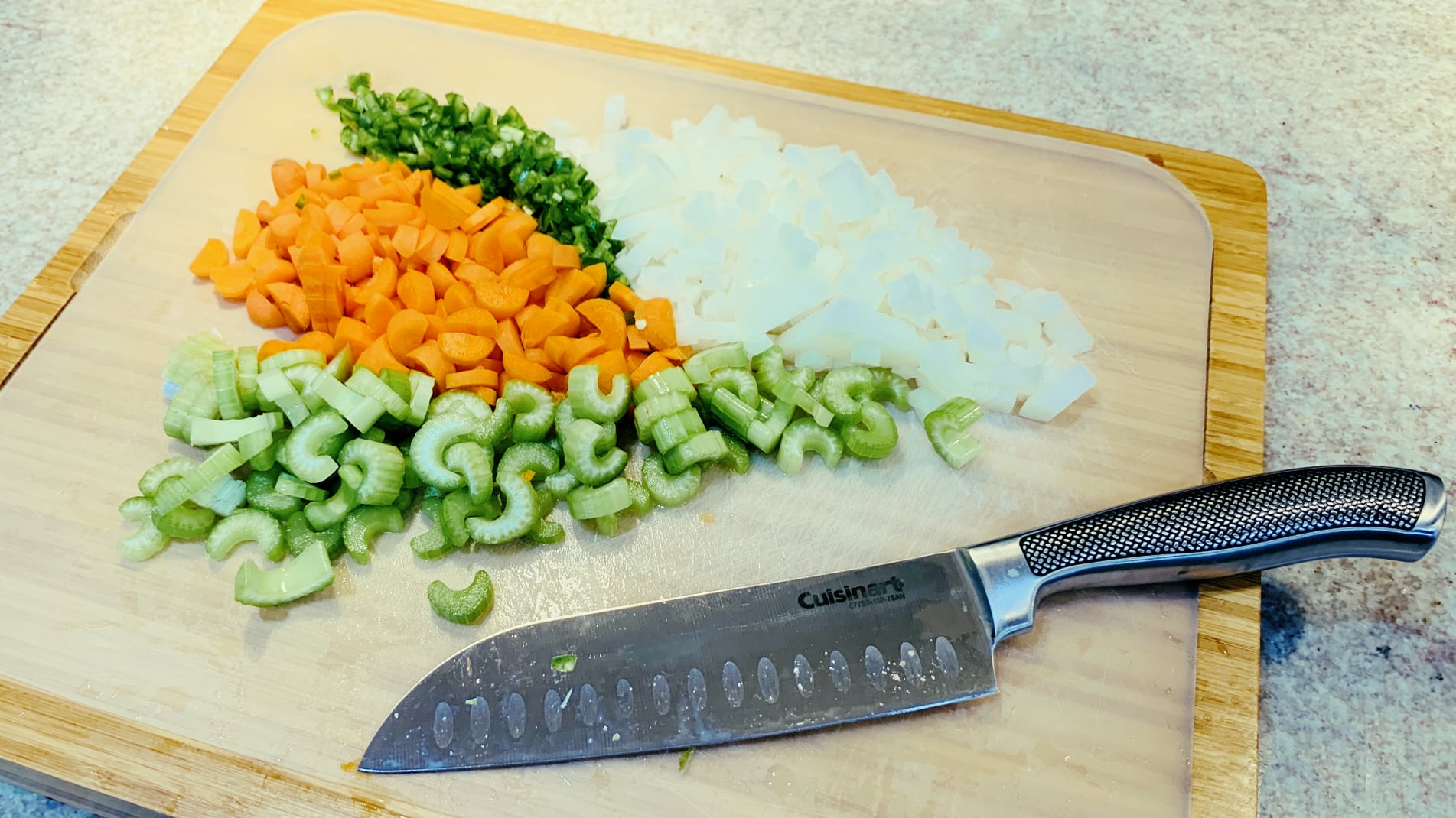 Diced Carrots, Onions, Celery, and Jalapeños