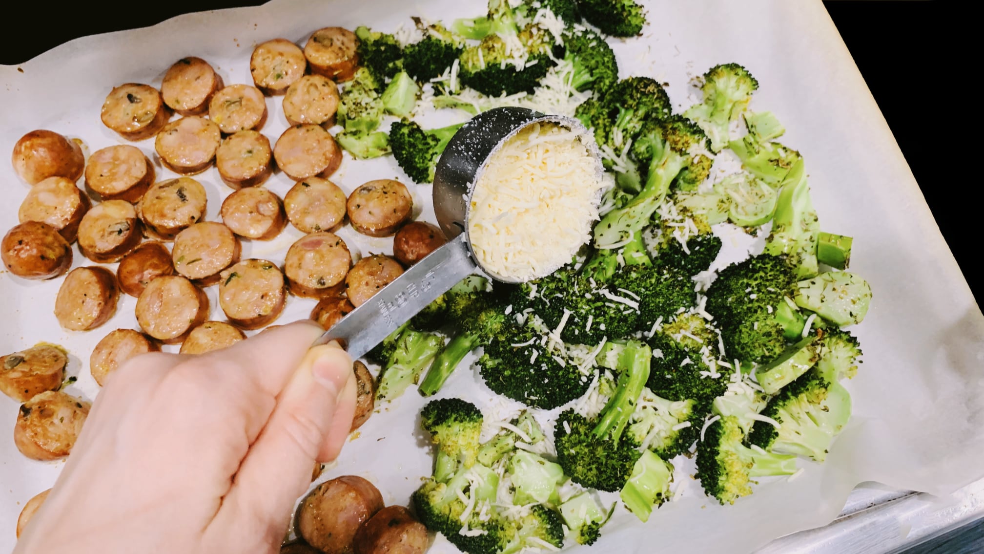 Roasted Broccoli and Sausage with Parmesan