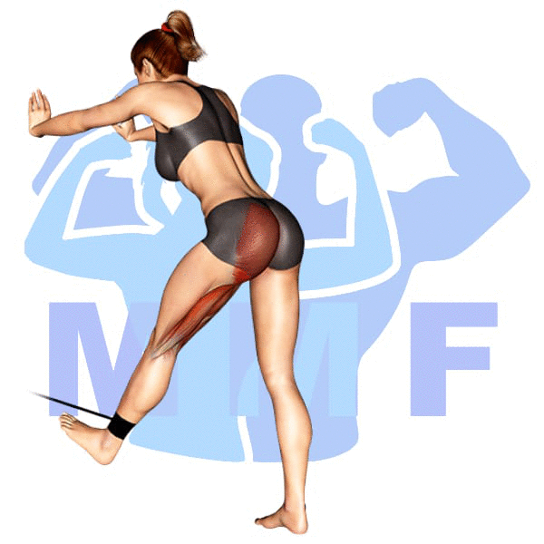 Graphic image of a fit woman performing alternate cable triceps extensions.