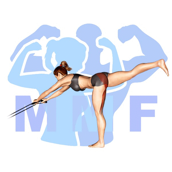 Graphic image of a fit woman performing alternate cable triceps extensions.