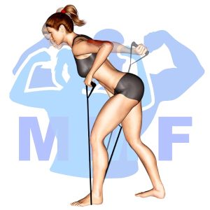 Graphic image of Resistance Band Tricep Kickbacks.