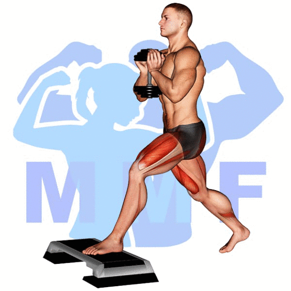 Man Performing Dumbbell Goblet Split Squat