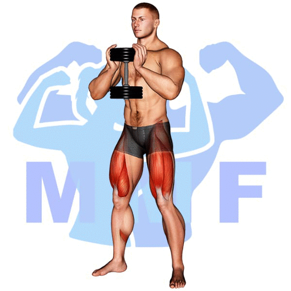 Man Performing Dumbbell Goblet Squat