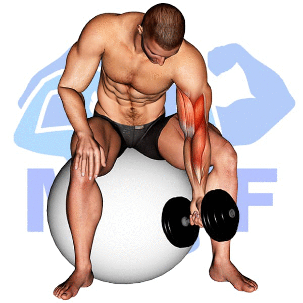 Graphic image of a fit man performing alternate cable triceps extensions.