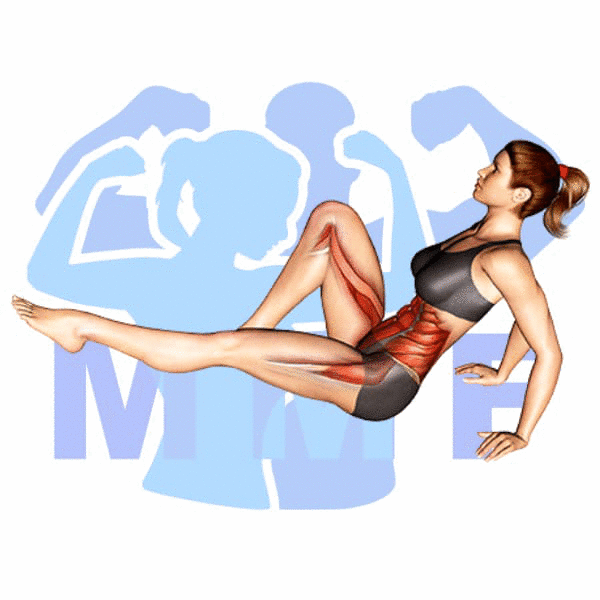 Graphic image of a fit woman performing Jack Knife.