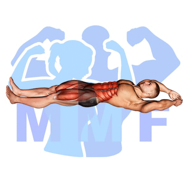 Graphic image of a muscular man performing Jack Knife Sit Up.