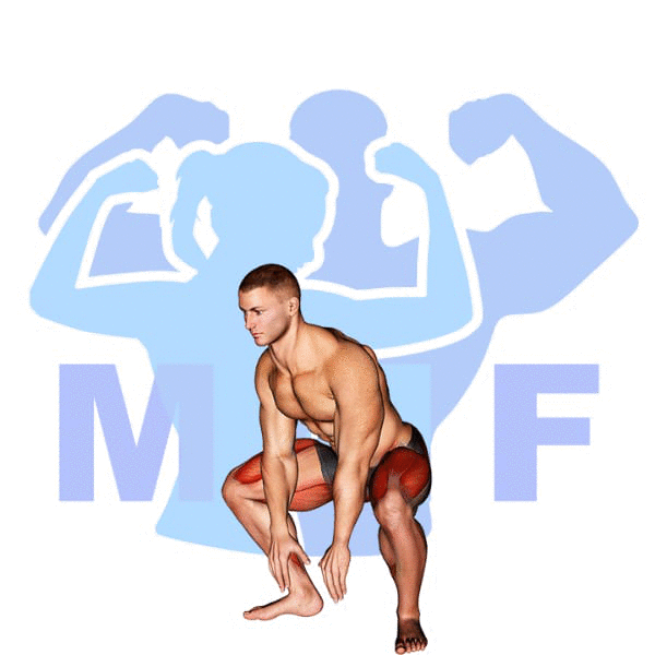 Graphic image of a muscular man performing Squat Jump.